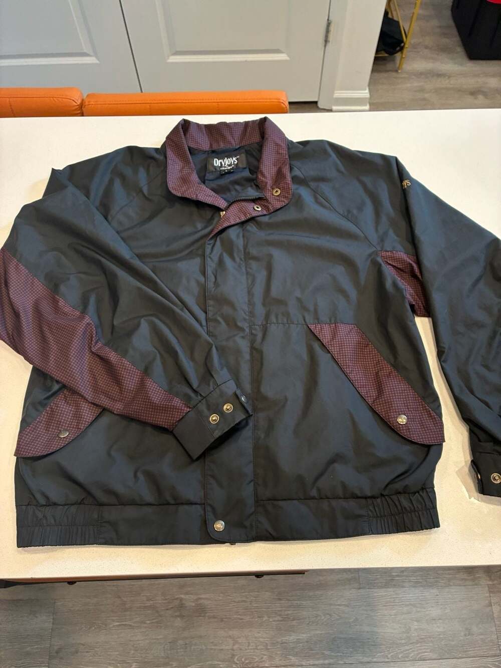 FootJoy DryJoys Golf Jacket Size L Black Houndstooth Golf